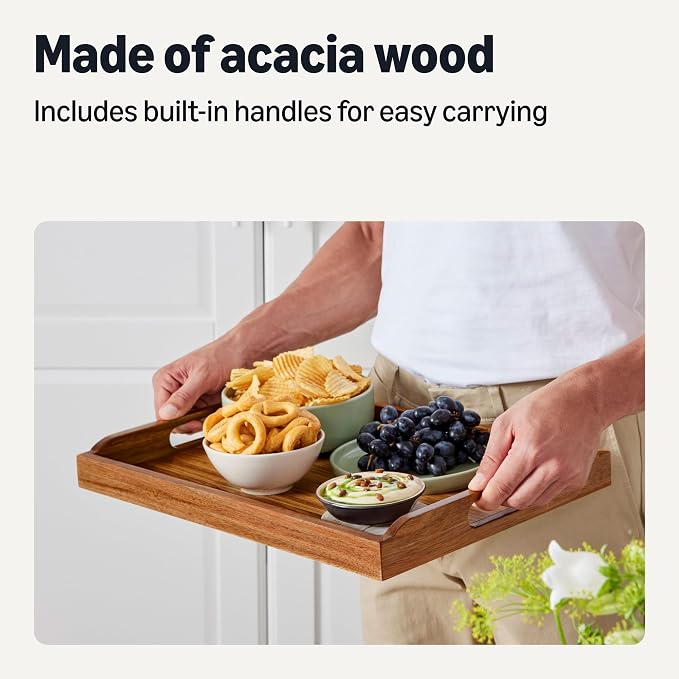 Amazon Basics Wooden Serving Tray - Image 3