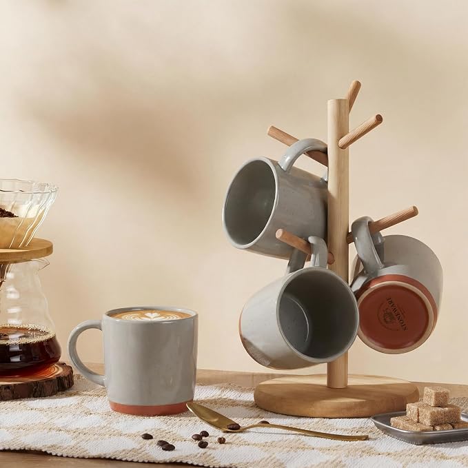 E-far Ceramic Coffee Mug Set of 6, 12oz Stoneware Coffee Cup - Image 8