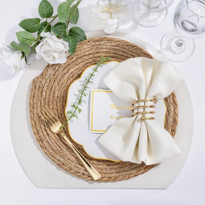 bUCLA 48Pieces Gold Plastic Dessert Plates Disposable - Image 5