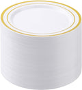 BESTSTAR 100PCS White Plastic Plates by BESTSTAR