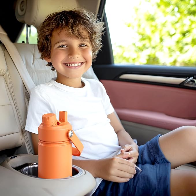 Kids Insulated Water Bottle - 12oz Stainless Steel Water Bottle with Dual Spouts - Image 8