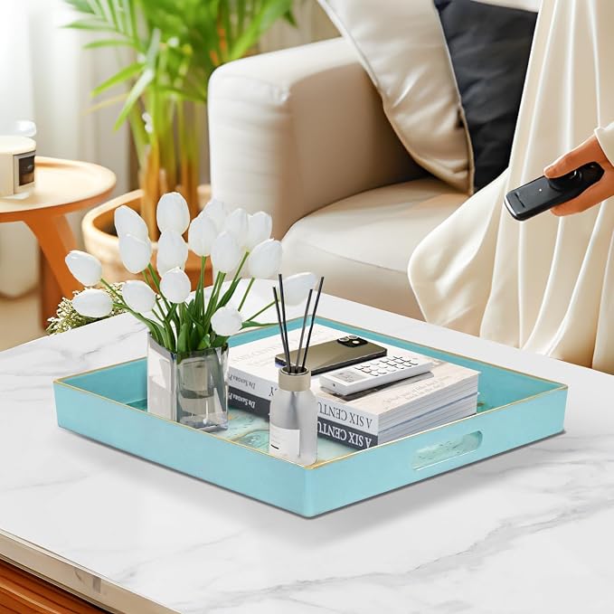Turquoise Square Decorative Tray - Image 5