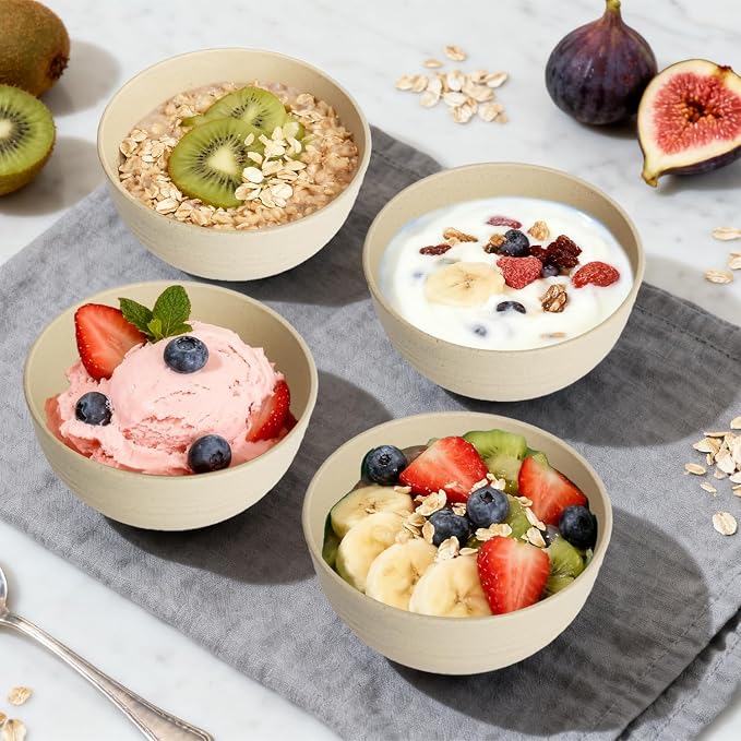 Wheat Straw Mini Bowls Set of 6, Unbreakable 10 OZ Dessert Bowls - Image 2