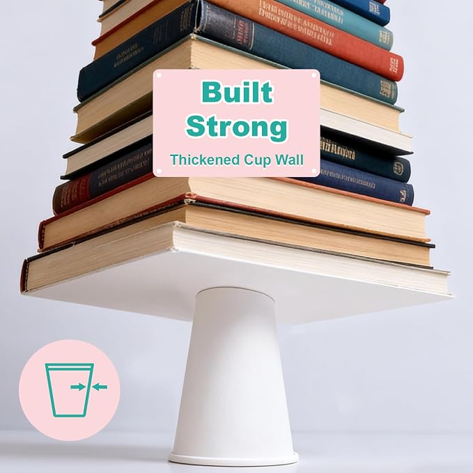 16 oz 160 Pack Disposable Coffee Cups, Bulk White Disposable Paper Cups - Image 5