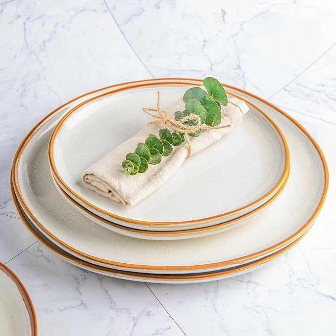AmorArc Ceramic Plates Set of 6, 8.5 Inch Stoneware Small Dinner Plates Set | - Image 4