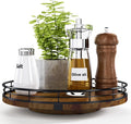 AMH 10-Inch Farmhouse Oak Lazy Susan Cabinet Organizer, Walnut Finish | Smooth by AMH