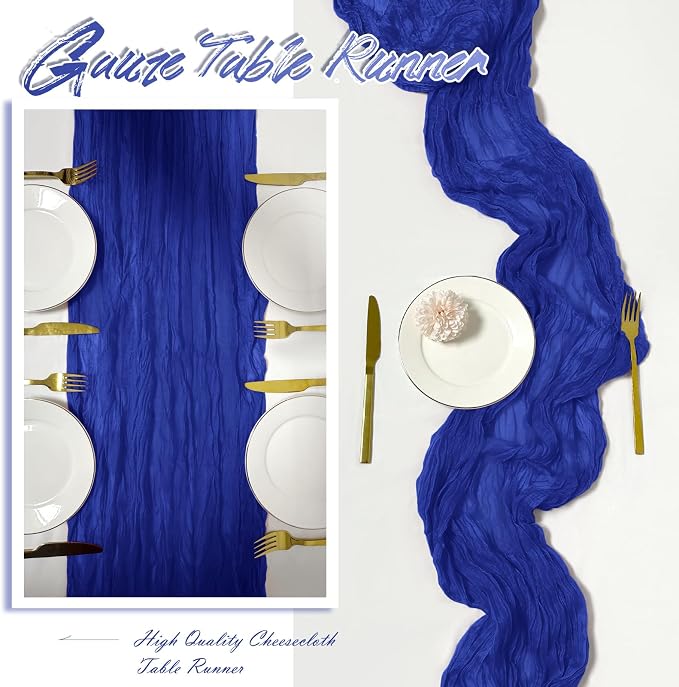 30 Pack Royal Blue Cheesecloth Table Runner 17 x 108 inch Cheese Cloth Table - Image 6