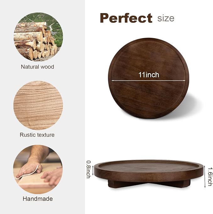 Round Decorative Tray Farmhouse Kitchen Decor Soap Dish, Lightweight, Easy Clean - Image 3