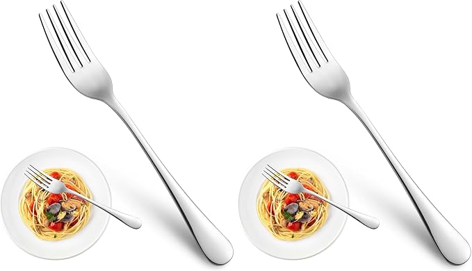 Dinner Forks, Table Forks, Flatware Forks, 8 Inches, Mirror Finish & Dishwasher by MUTNITT