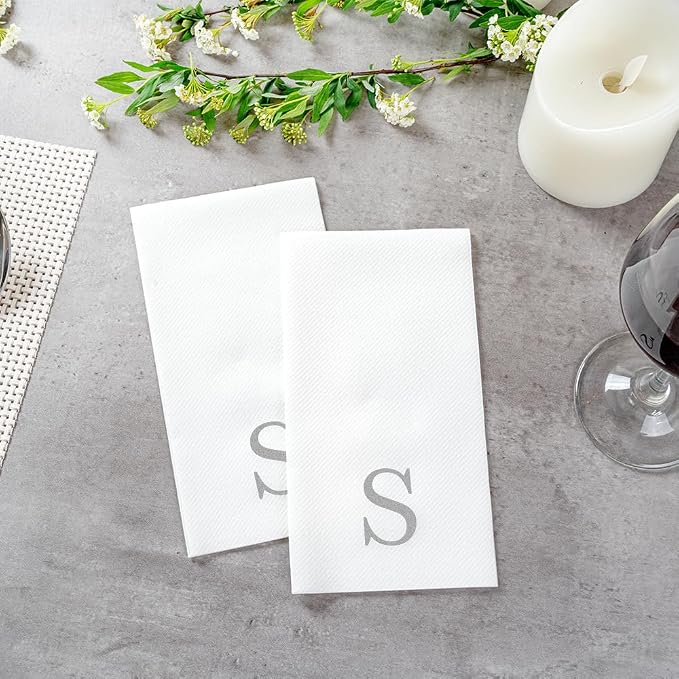 Luxenap 15.8 X 7.9 Inch Linen-Feel Guest Towels, 50 Lettered Hand Towels - Image 6
