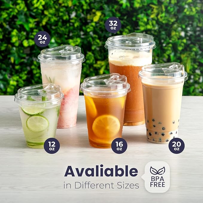 Fit Meal Prep 200 Pack 24 oz Clear Plastic Cups - Image 5