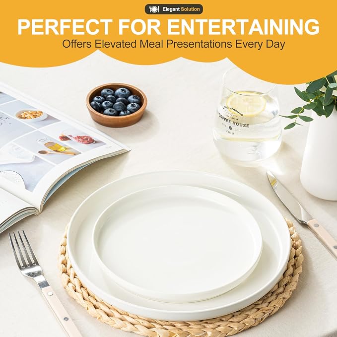 EWFEN Plates and Bowls Sets, 24 Pieces Ceramic Dinnerware Set - Image 5
