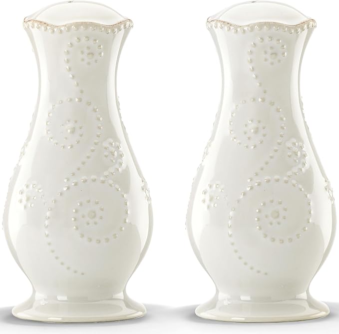 Lenox French Perle White Tall Salt and Pepper Set by Lenox