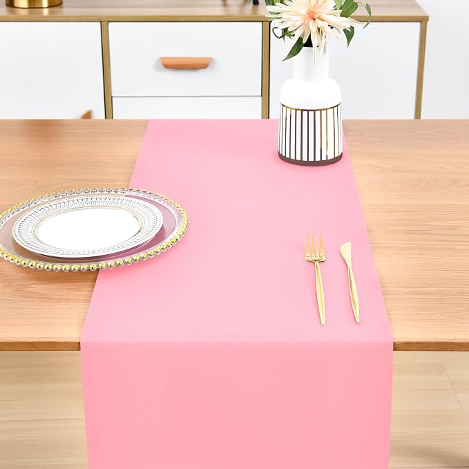 Wolkemer Farmhouse Pink Table Runner Dining Table Runners 90 Inches Long | - Image 7