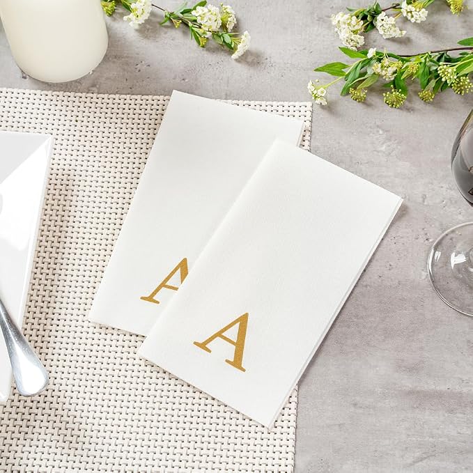 Luxenap 15.8 X 7.9 Inch Linen-Feel Guest Towels, 50 Lettered Hand Towels - Image 6