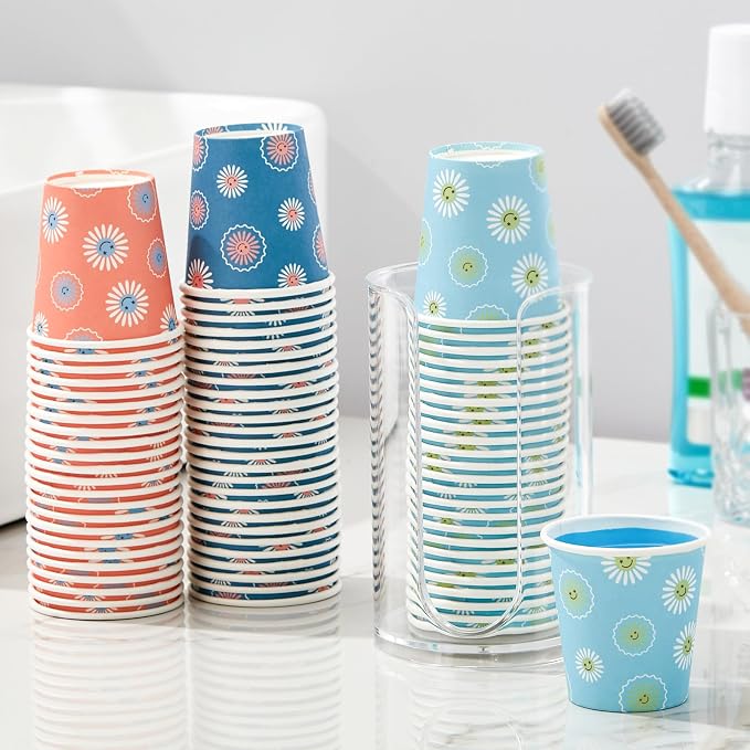 SIUQ 300 Pack 3 oz Paper Cups, Disposable Bathroom Cups, Mini Mouthwash Cup | - Image 5