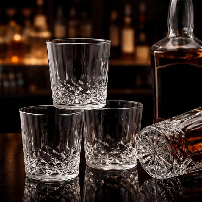 Yungyan 24 Pcs Plastic Clear Whiskey Glasses, 10 oz Unbreakable Reusable Old - Image 9