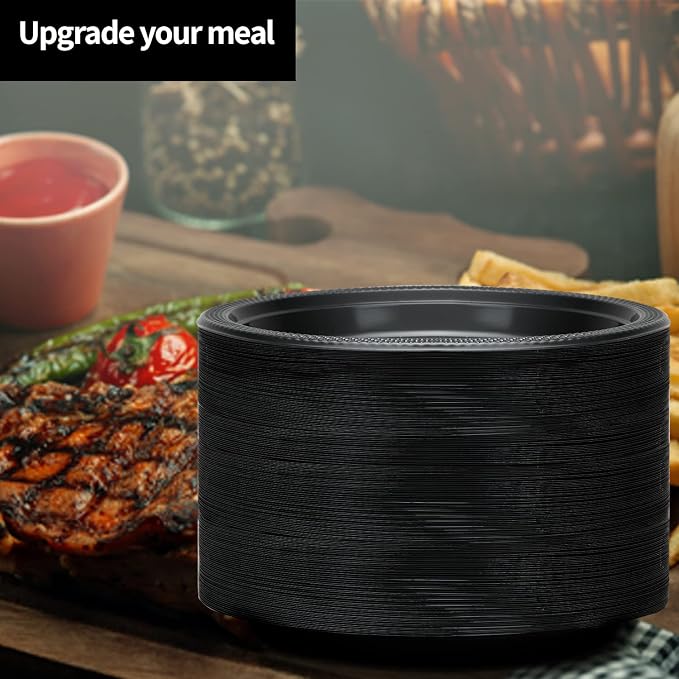 Hanna K. Signature Black Plastic Plates 9 Inch - Image 4