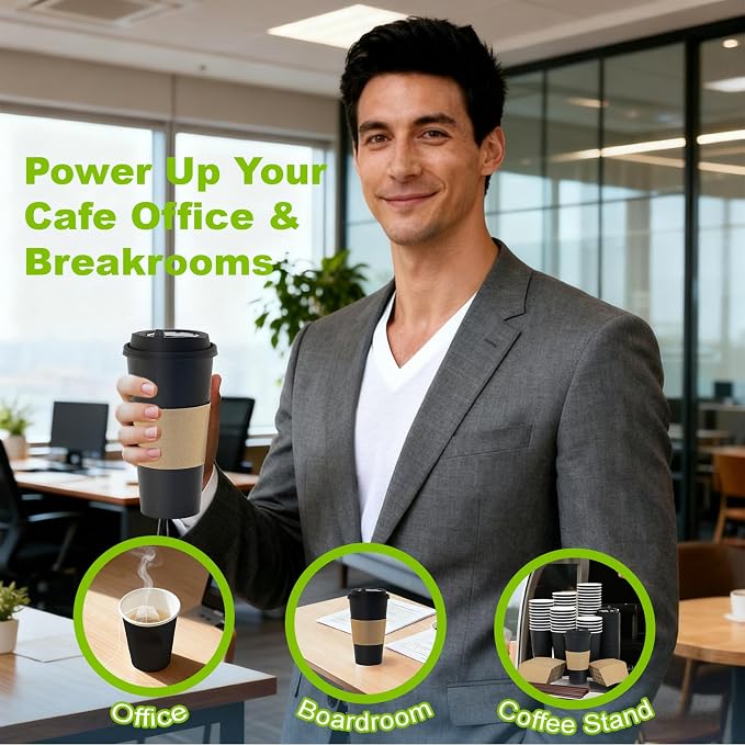 100 Pack 16 oz Disposable Coffee Cups - Image 7