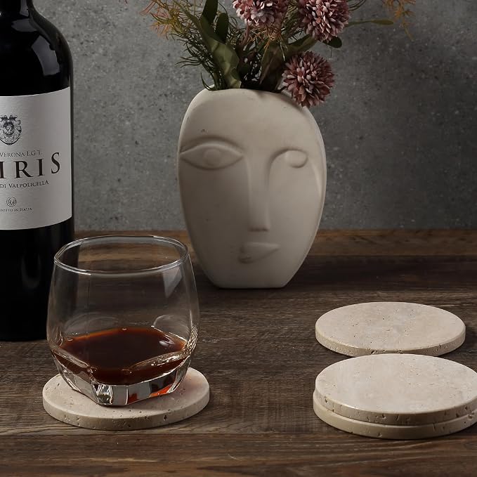 Travertine Coasters, Marble Coaster Set of 4 - Image 8