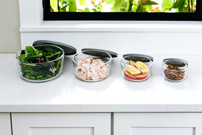 16-Piece Glass Food Storage Containers Set | Round, Microwave & Dishwasher Safe - Image 5