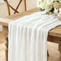 6Pcs Ivory White Table Runner, 10FT Rustic White Table Runner 35*120inch Boho by Miucat