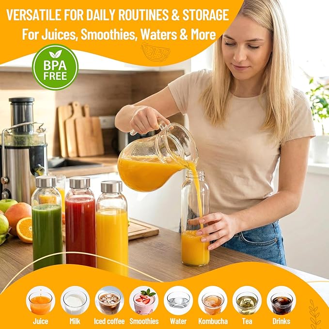 Luxfuel Glass Water Bottles 18 oz, Reusable Glass Bottles - Image 3