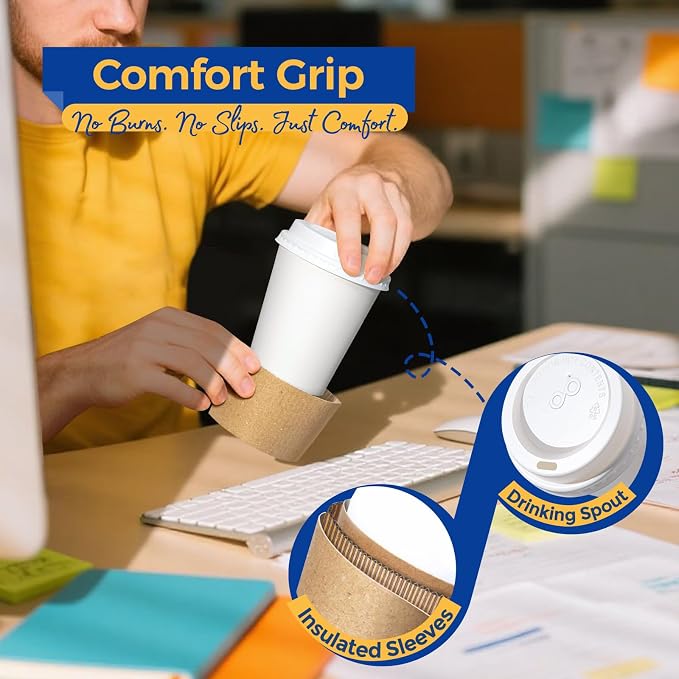 Fit Meal Prep 50 Pack 8 oz Disposable Coffee Cups - Image 5