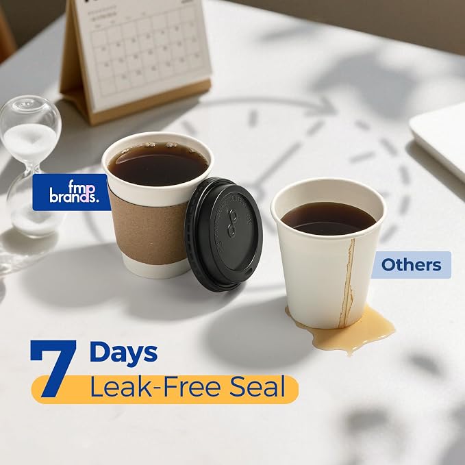 Fit Meal Prep 100 Pack 10 oz Disposable Coffee Cups - Image 4