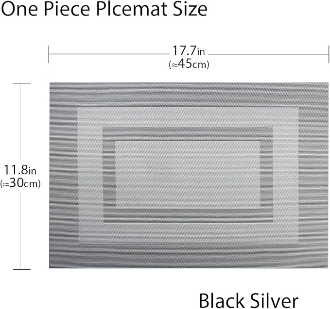 PIGCHCY Placemats Set of 6, Washable Woven Place Mats Vinyl Table Mats Non Slip - Image 2