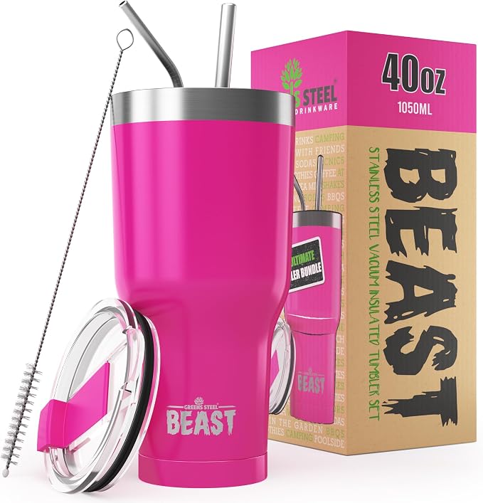 40 oz tumbler - Vacuum Insulated Tumbler - Leak Proof Stainless Steel Travel by GreensSteel
