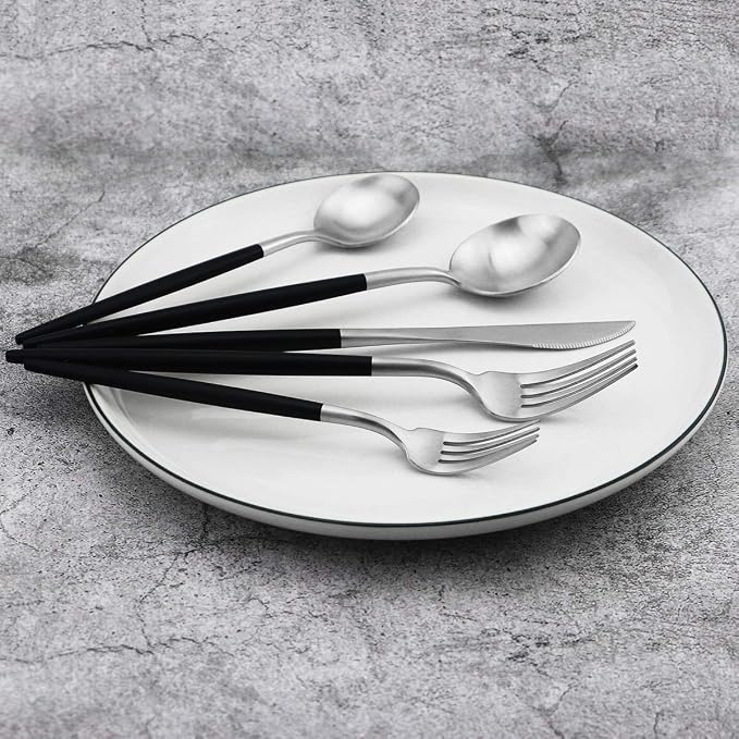 20-Piece 18/10 Stainless Steel Flatware Silverware, Luxury Dinnerware Set - Image 3