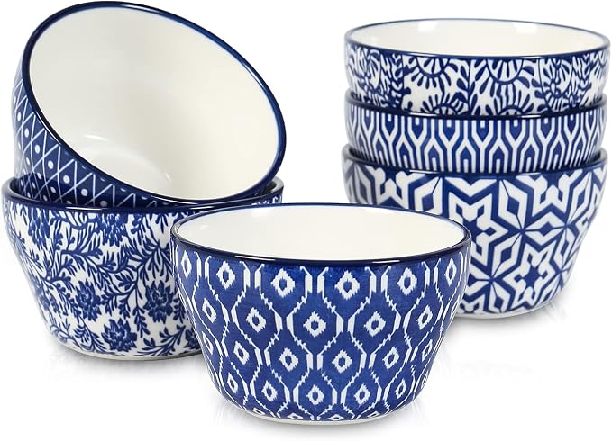 Selamica Ceramic 8oz Bouillon Cups 4 Inch Small Bowls, Dessert bowls by Selamica