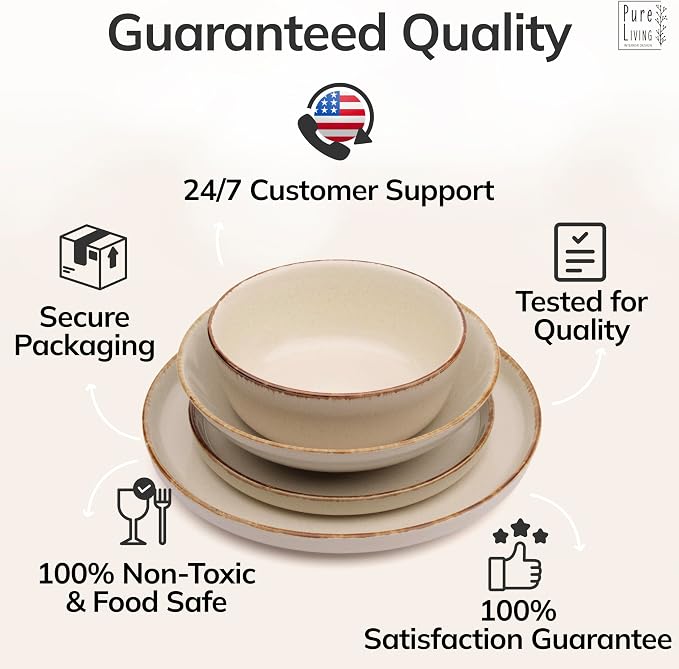 32 Piece Stoneware Dinnerware Set - Image 8
