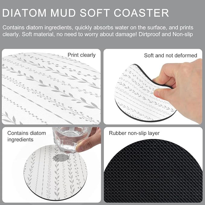 Modern Minimalist Coasters Set of 2, Absorbent Coasters - Image 9