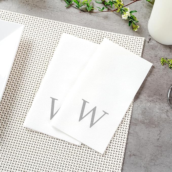 Luxenap 15.8 X 7.9 Inch Linen-Feel Guest Towels, 50 Lettered Hand Towels - Image 6