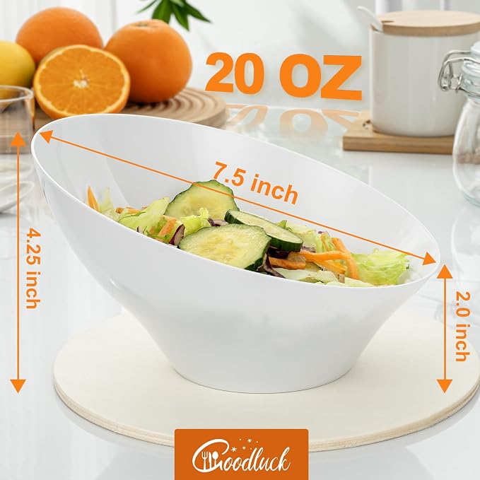 12 Pack white Plastic Serving Bowls - Image 3