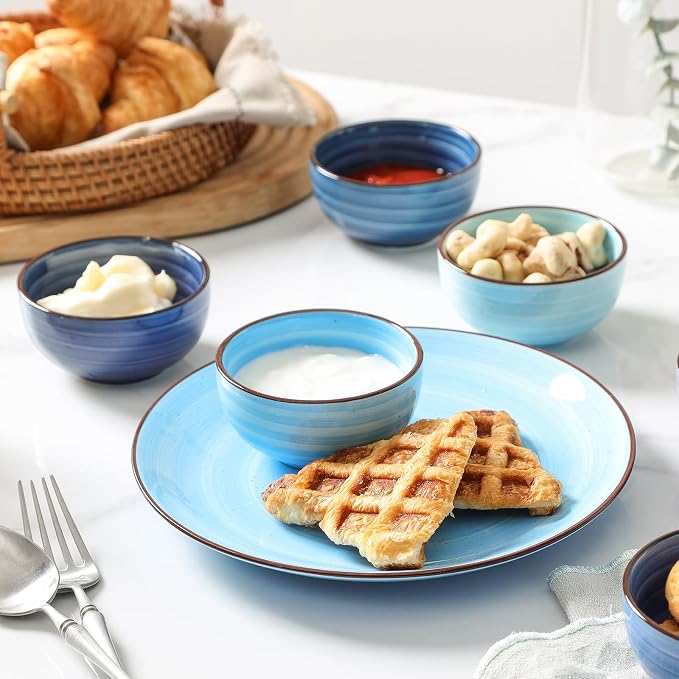 Selamica Ceramic Mini Bowls, 4 OZ Dipping Bowls, 3.5 Inch Gradient Blue Set of 6 - Image 3