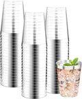 DaYammi 200 Pack Silver Plastic Cups 10 Oz Clear Plastic Cups Silver Rimmed by DaYammiwillaccompanyyou