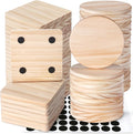 60 PCS Unfinished Wood Coasters, Solid Wooden Blanks by GOHDODD