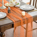 Artoid Mode Pearl Orange Gauze Table Runner 59x120 Inch, Seasonal Sheer Kitchen by ArtoidMode
