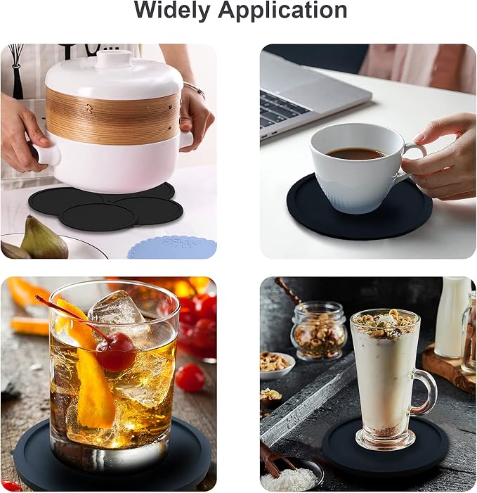 Anti-Slip Reusable Drink Coasters Set - Image 6