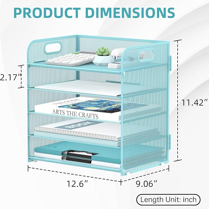 5 Trays Paper Organizer Letter Tray - Image 5