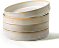 famiware Star 8.25" Pasta Bowls Set of 4, Bowl Plates, Cappuccino White | by Famiware