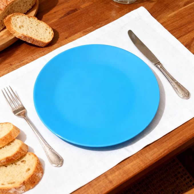 AOYITE 10 inch Plastic Plates Reusable Set 12, BPA Free Kids Plate Rainbow | - Image 5