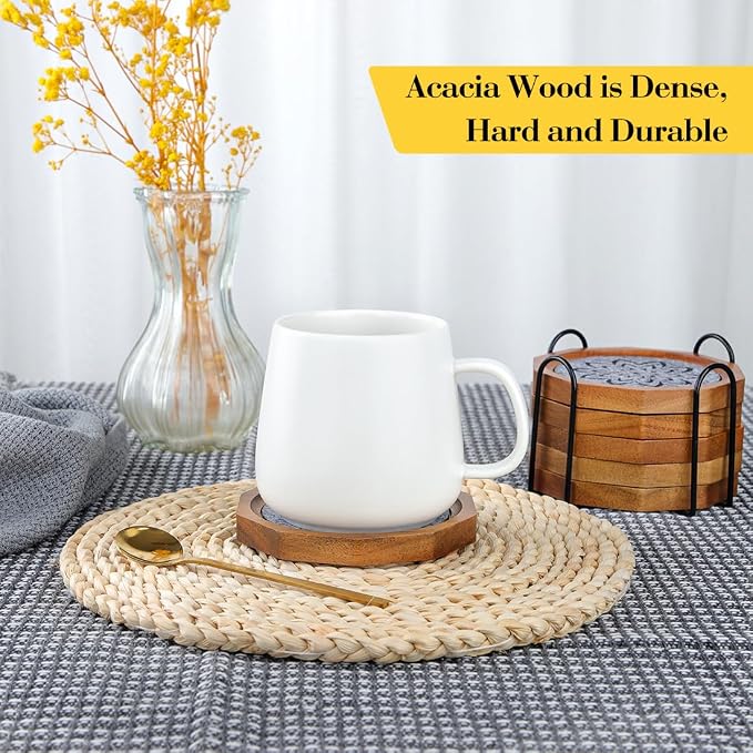 Wood Coasters for Drinks Absorbent - Image 2