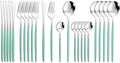JASHII Flatware Serving Set 24 Piece, Stainless Steel Silverware Set, Mint by JASHII