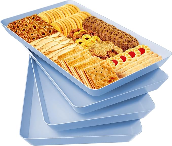 WOWBOX 4 pcs Serving Tray for Entertaining, Serving Platters for Snacks by WOWBOX