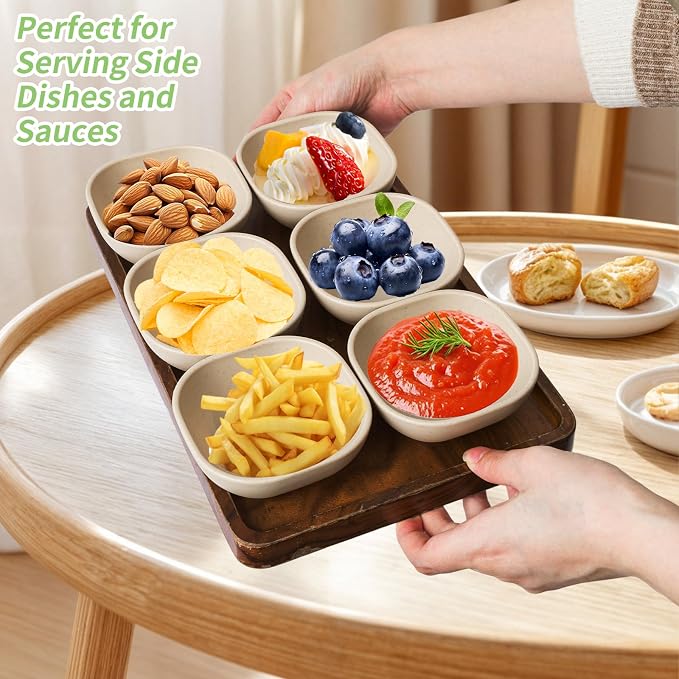 SHECIPIN 6 Pack Small Plastic Bowls 4.5 OZ Unbreakable Wheat Straw Dipping - Image 5