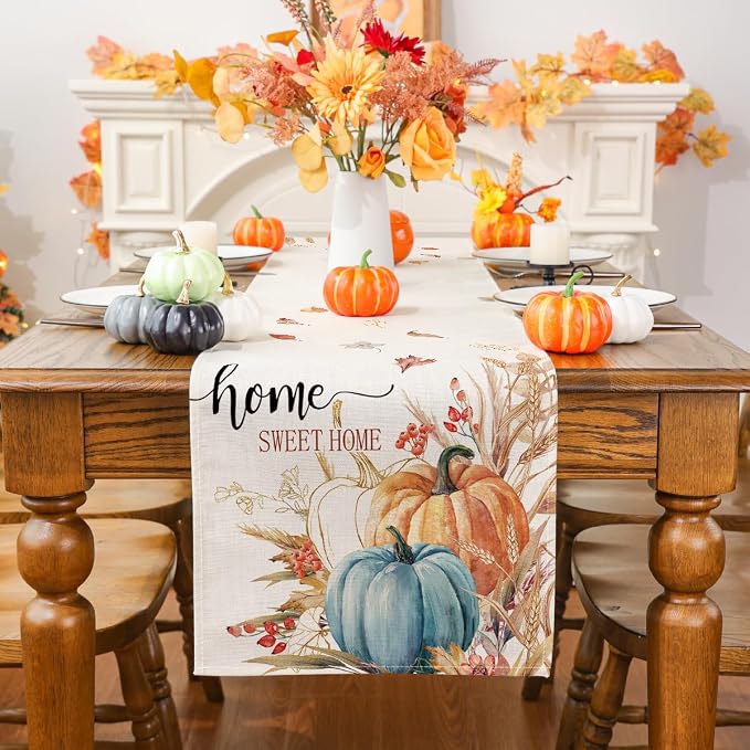 Siilues 220 GSM Fall Table Runner 13x108 Inch Home Party Decor | Watercolor - Image 2